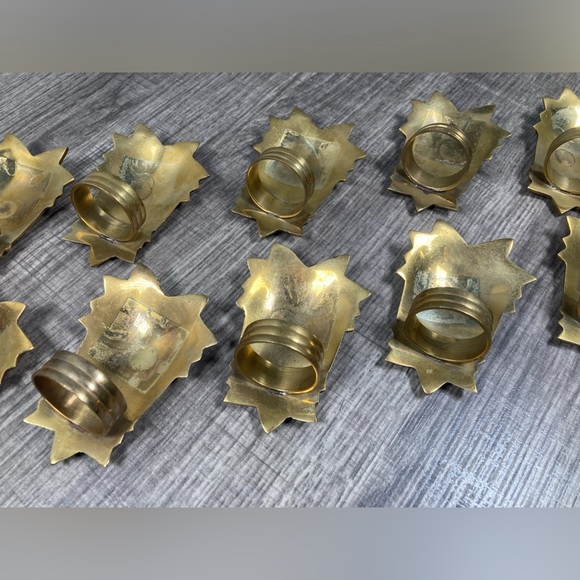 10 - Solid Brass Pineapple Napkin Rings Southern Hospitality - Picture 10 of 10
